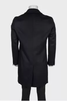 Men's single-breasted black coat