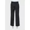 Men's black trousers with creases