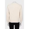 Beige sweater with brand logo