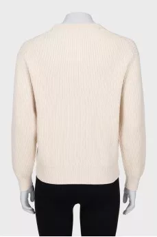 Beige sweater with brand logo