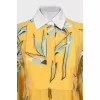 Yellow printed midi dress