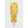 Yellow printed midi dress