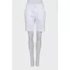 White straight shorts