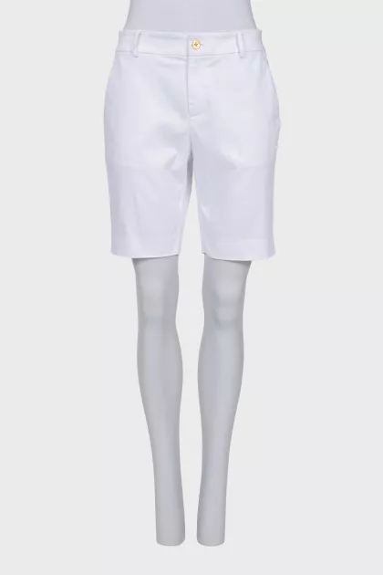 White straight shorts
