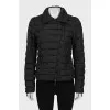 Fitted jacket with diagonal fastening