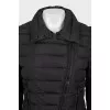Fitted jacket with diagonal fastening
