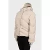 Beige quilted down jacket