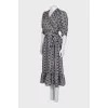 Wrap dress with puff sleeves