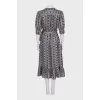 Wrap dress with puff sleeves
