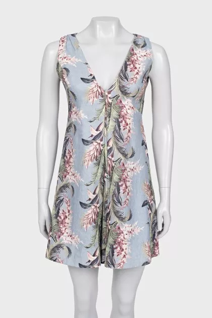 Blue dress with floral print