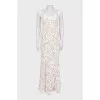 White evening dress with lace