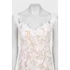 White evening dress with lace