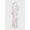 White evening dress with lace
