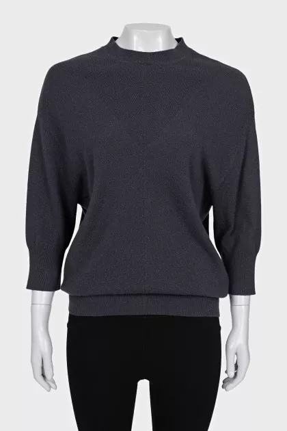 Cashmere jumper with 3/4 sleeves