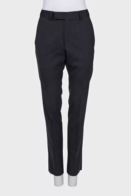 Men's black mid-rise trousers