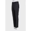 Men's black mid-rise trousers
