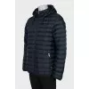 Men's blue jacket with a detachable hood