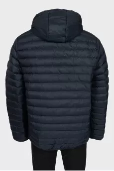 Men's blue jacket with a detachable hood