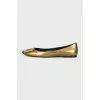 Gold leather ballet flats