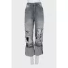 Gray ripped jeans