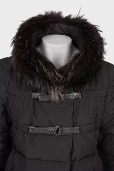 Raccoon fur down jacket
