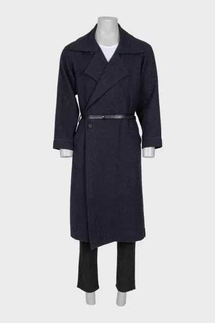 Men's blue wool coat
