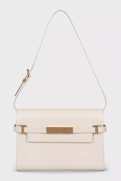 Manhattan leather bag with gold hardware