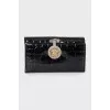 Black leather key holder