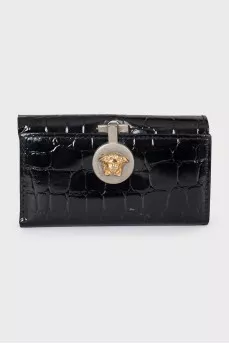 Black leather key holder