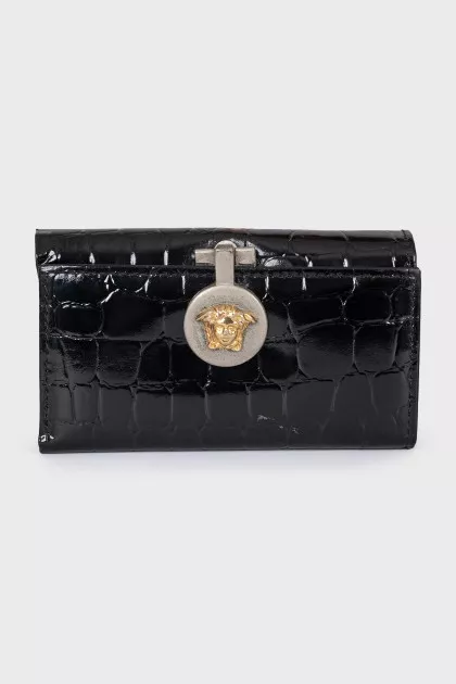 Black leather key holder
