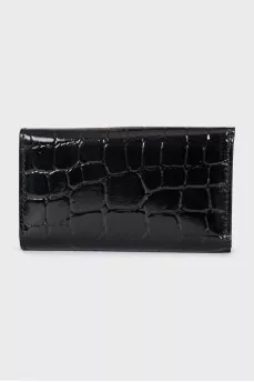 Black leather key holder