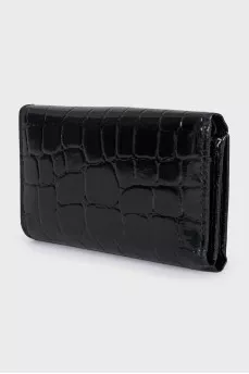 Black leather key holder