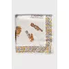 White printed silk scarf