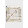 White printed silk scarf
