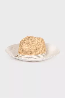 Palm leaf hat with decoration