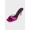 Pink mules with a gold chain