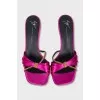 Pink mules with a gold chain