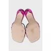 Pink mules with a gold chain