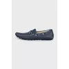 Men's blue perforated loafers