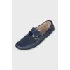 Men's blue perforated loafers