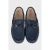 Men's blue perforated loafers