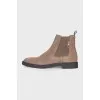 Men's beige suede boots