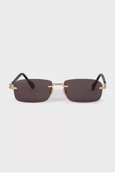 Brown rimless sunglasses