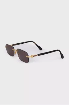 Brown rimless sunglasses