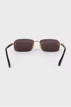 Brown rimless sunglasses
