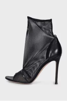 Black mesh sandals