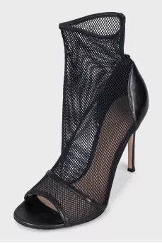 Black mesh sandals