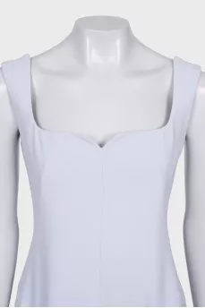 Light blue fitted sleeveless dress