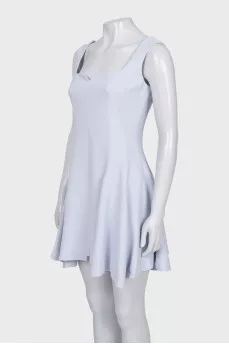 Light blue fitted sleeveless dress