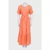 Orange maxi dress with belt